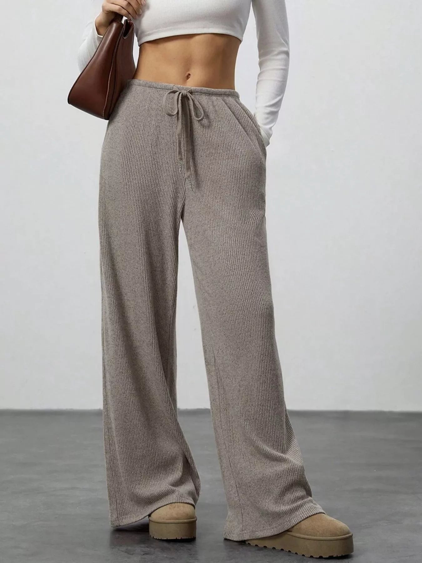 Relaxed Fit Drawstring Pants - Comfortable Casual Bottoms