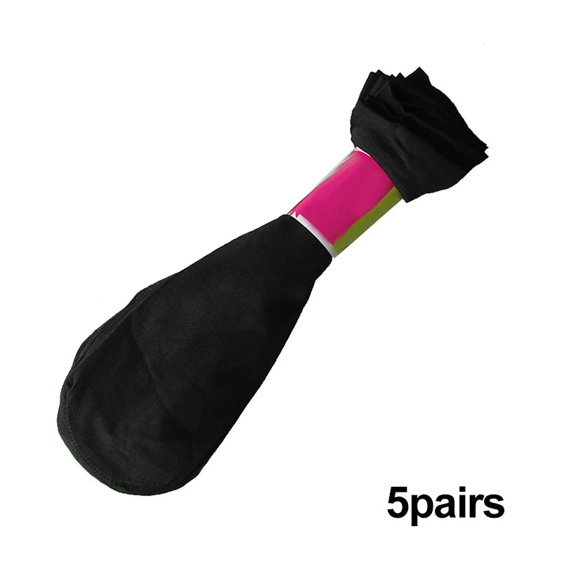 Velvet Sheer Ankle Socks Set for Women | Soft Thin Nylon Silk Socks Pack in black-5Pairs - alternate view 7