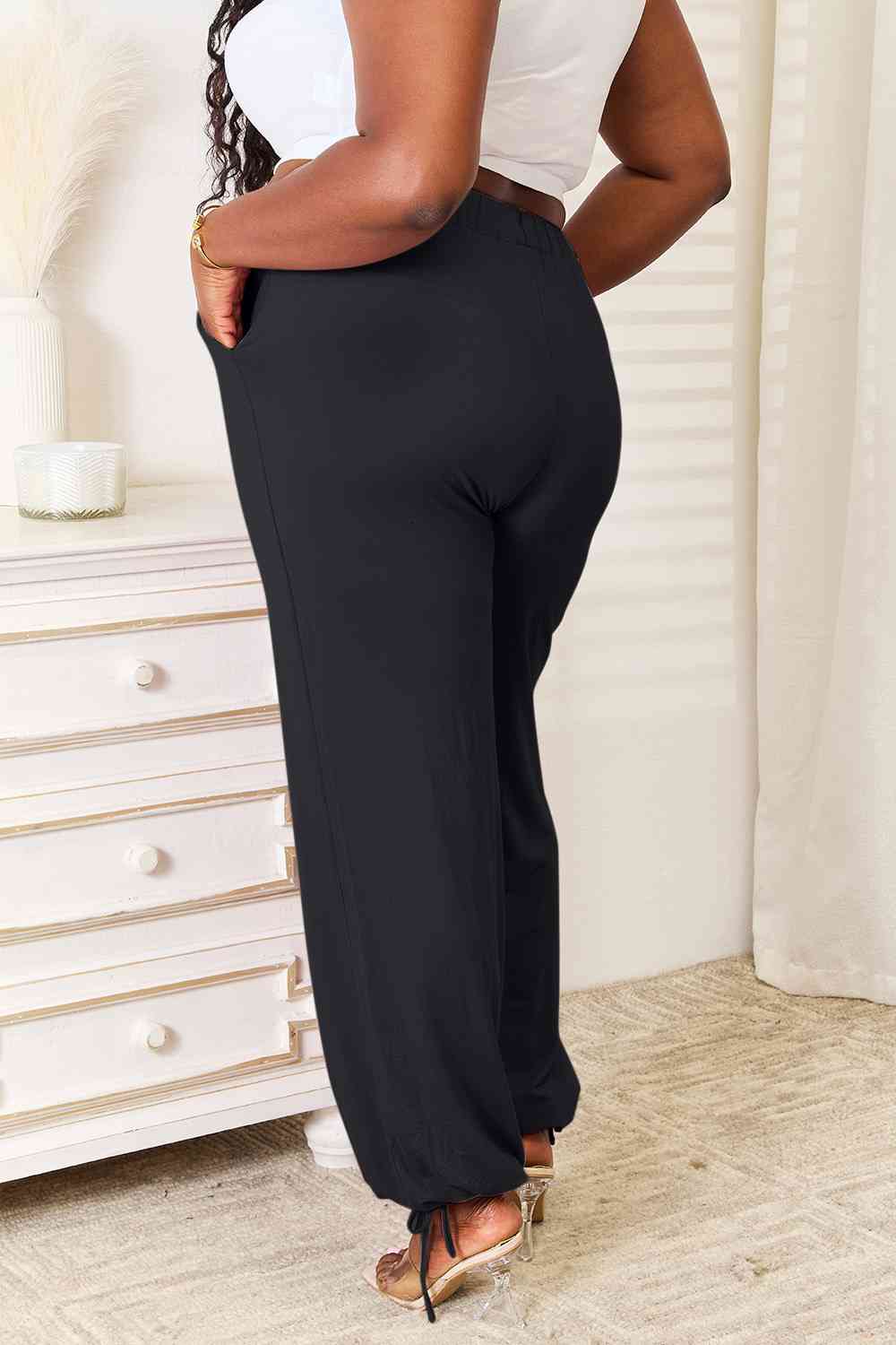 Basic Bae Full Size Soft Rayon Drawstring Waist Pants with Pockets in Teal - alternate view 10