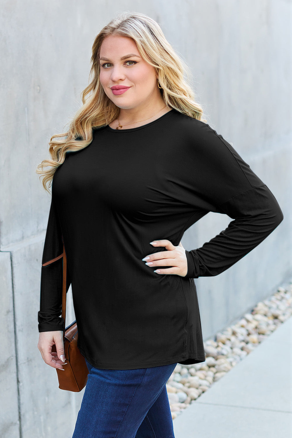 Basic Bae Full Size Round Neck Dropped Shoulder T-Shirt in Army Green - alternate view 22