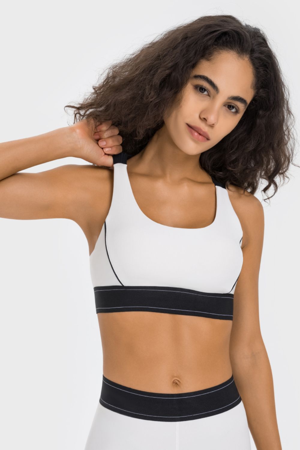 Contrast Sports Bra in Black - alternate view 5