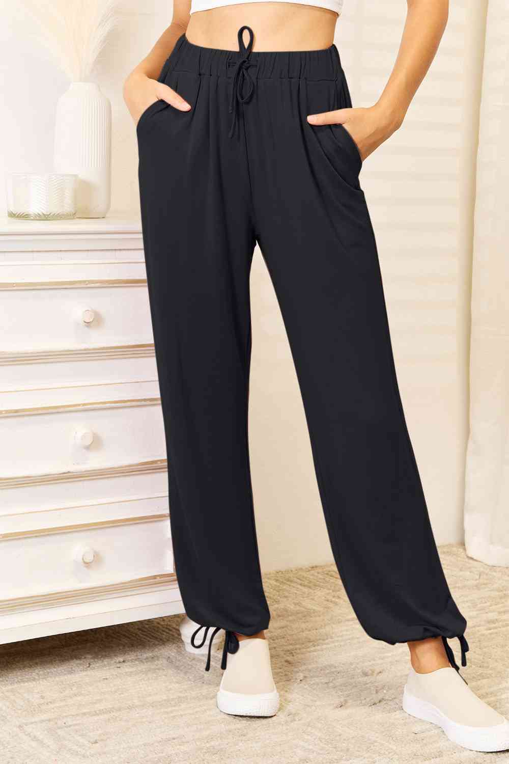Basic Bae Full Size Soft Rayon Drawstring Waist Pants with Pockets in Teal - alternate view 11
