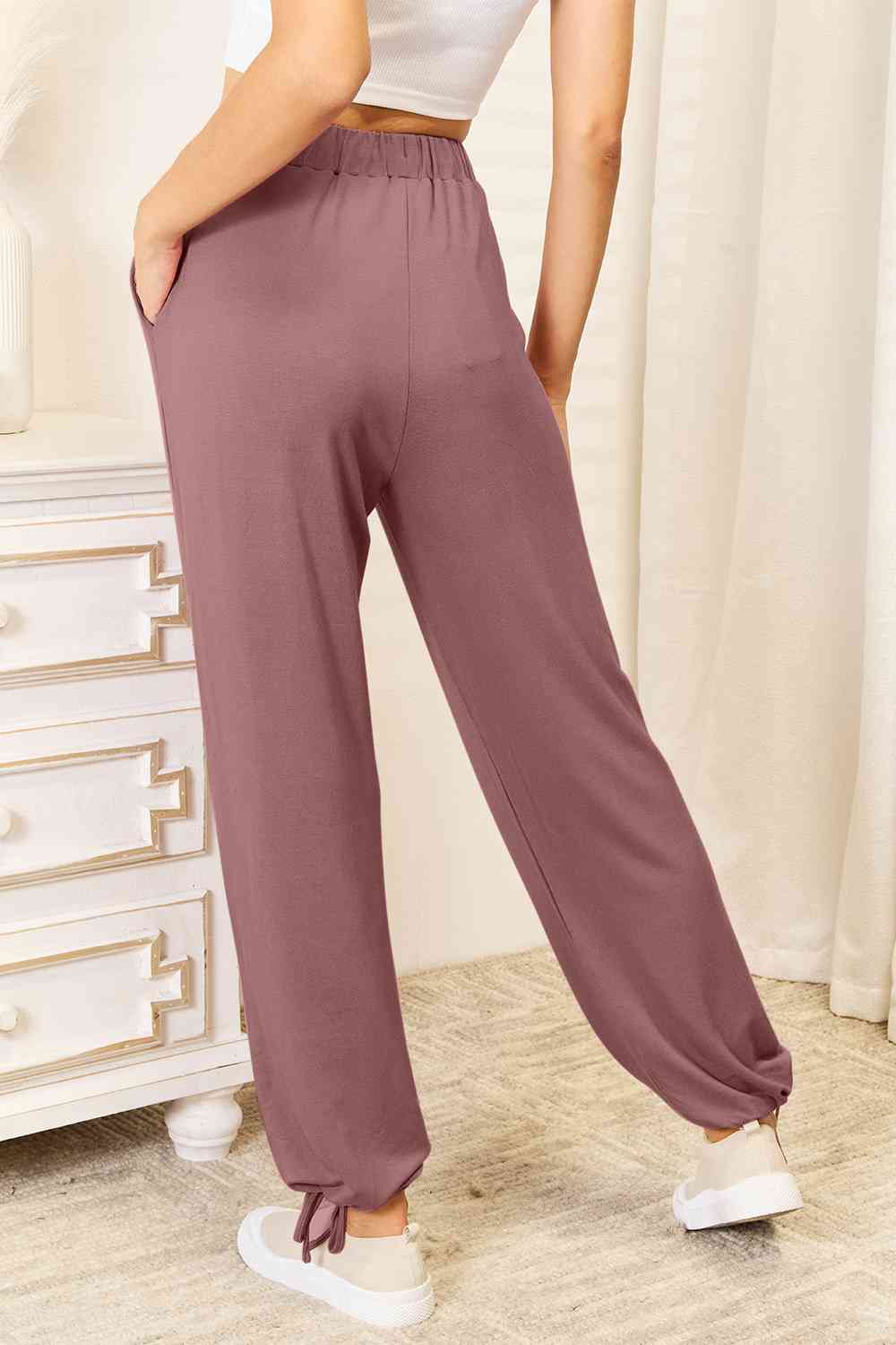Basic Bae Full Size Soft Rayon Drawstring Waist Pants with Pockets in Teal - alternate view 8