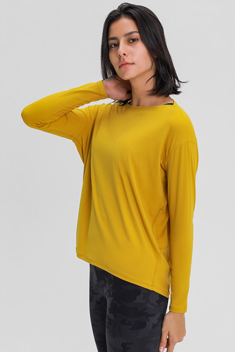 Loose Fit Active Top in Mustard