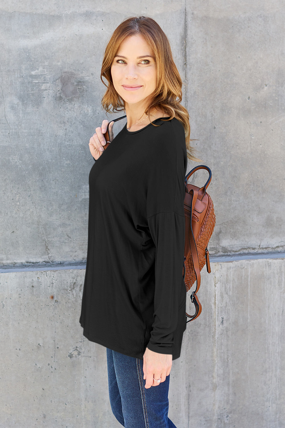 Basic Bae Full Size Round Neck Dropped Shoulder T-Shirt in Army Green - alternate view 18