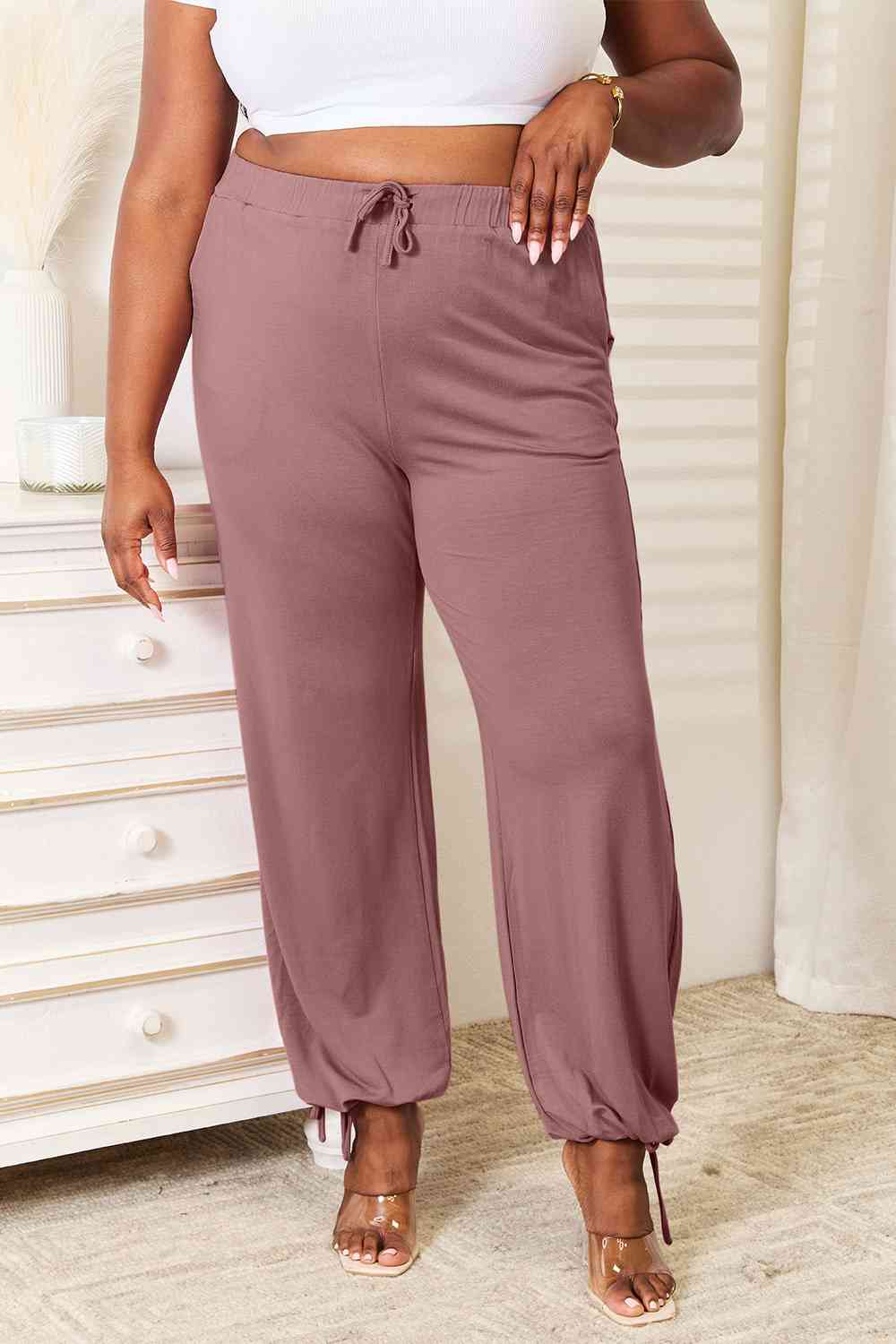 Basic Bae Full Size Soft Rayon Drawstring Waist Pants with Pockets in Teal - alternate view 5
