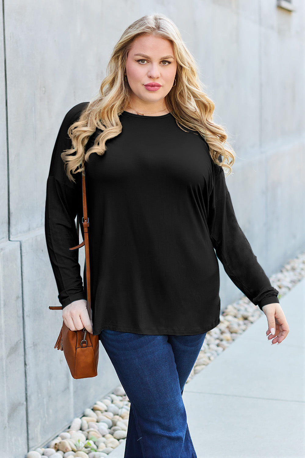 Basic Bae Full Size Round Neck Dropped Shoulder T-Shirt in Army Green - alternate view 21