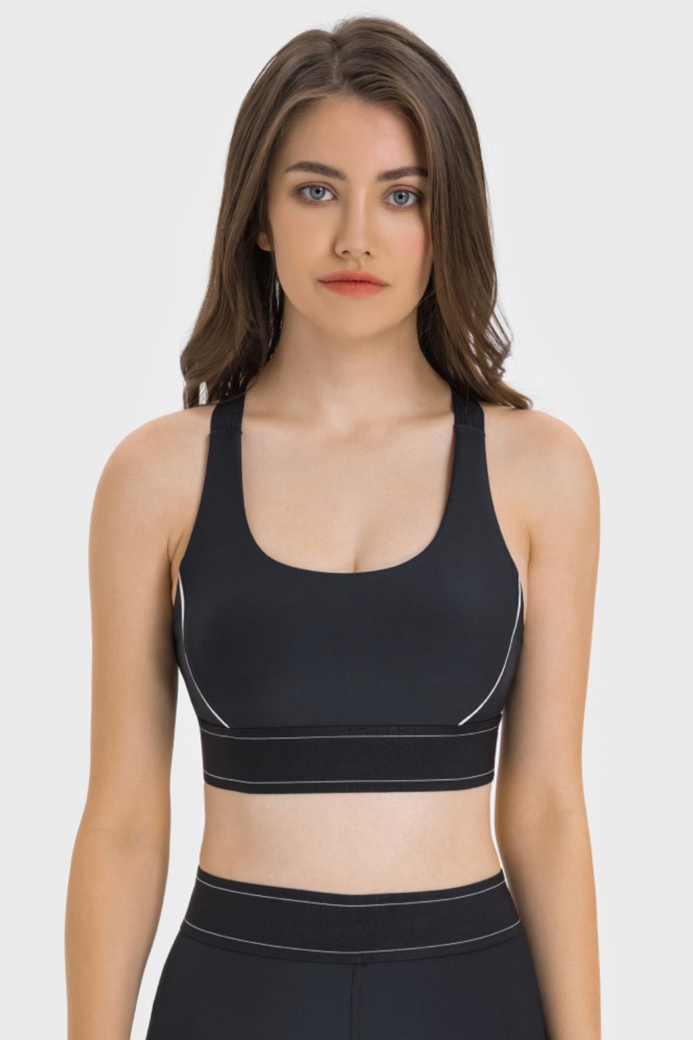 Contrast Sports Bra in Black - alternate view 7