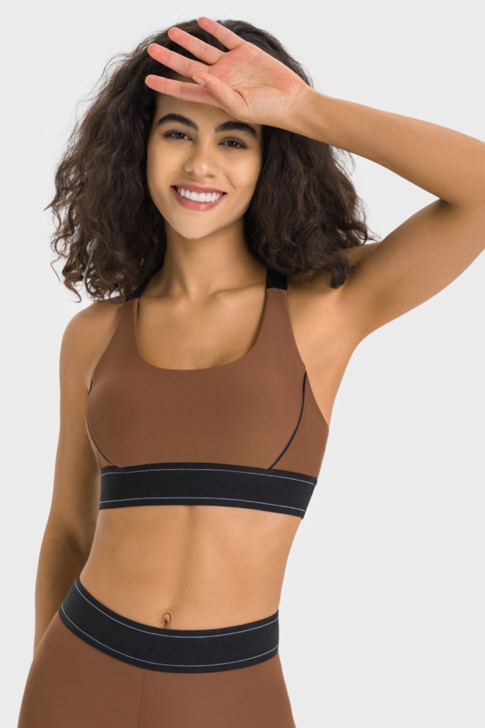 Contrast Sports Bra in Black - alternate view 10