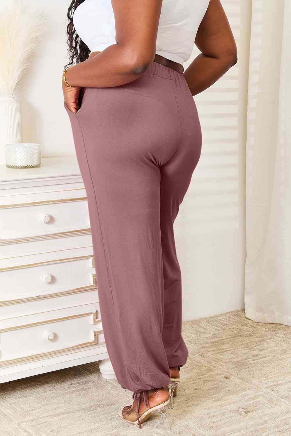 Basic Bae Full Size Soft Rayon Drawstring Waist Pants with Pockets in Teal - alternate view 6
