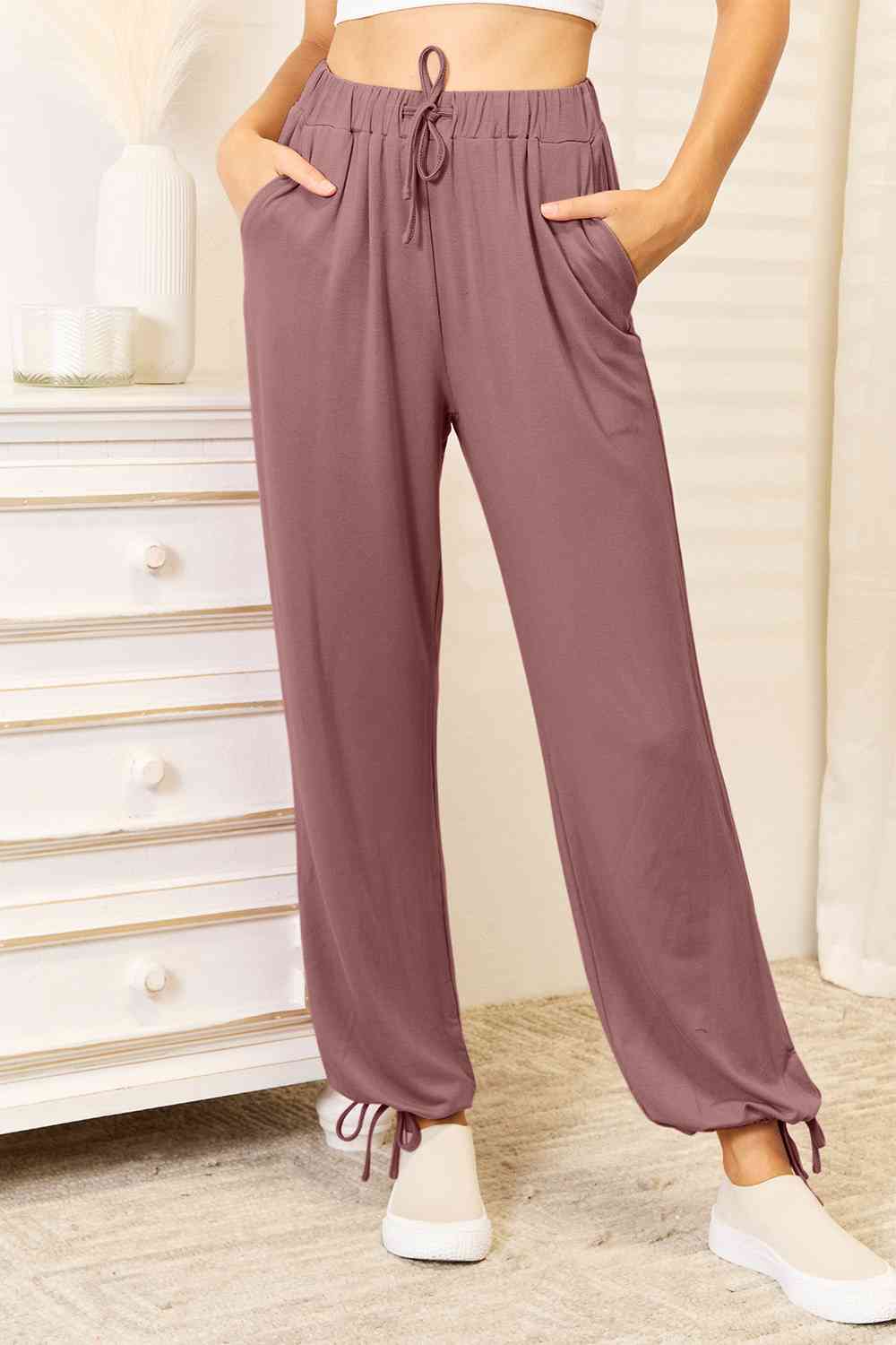 Basic Bae Full Size Soft Rayon Drawstring Waist Pants with Pockets in Teal - alternate view 7