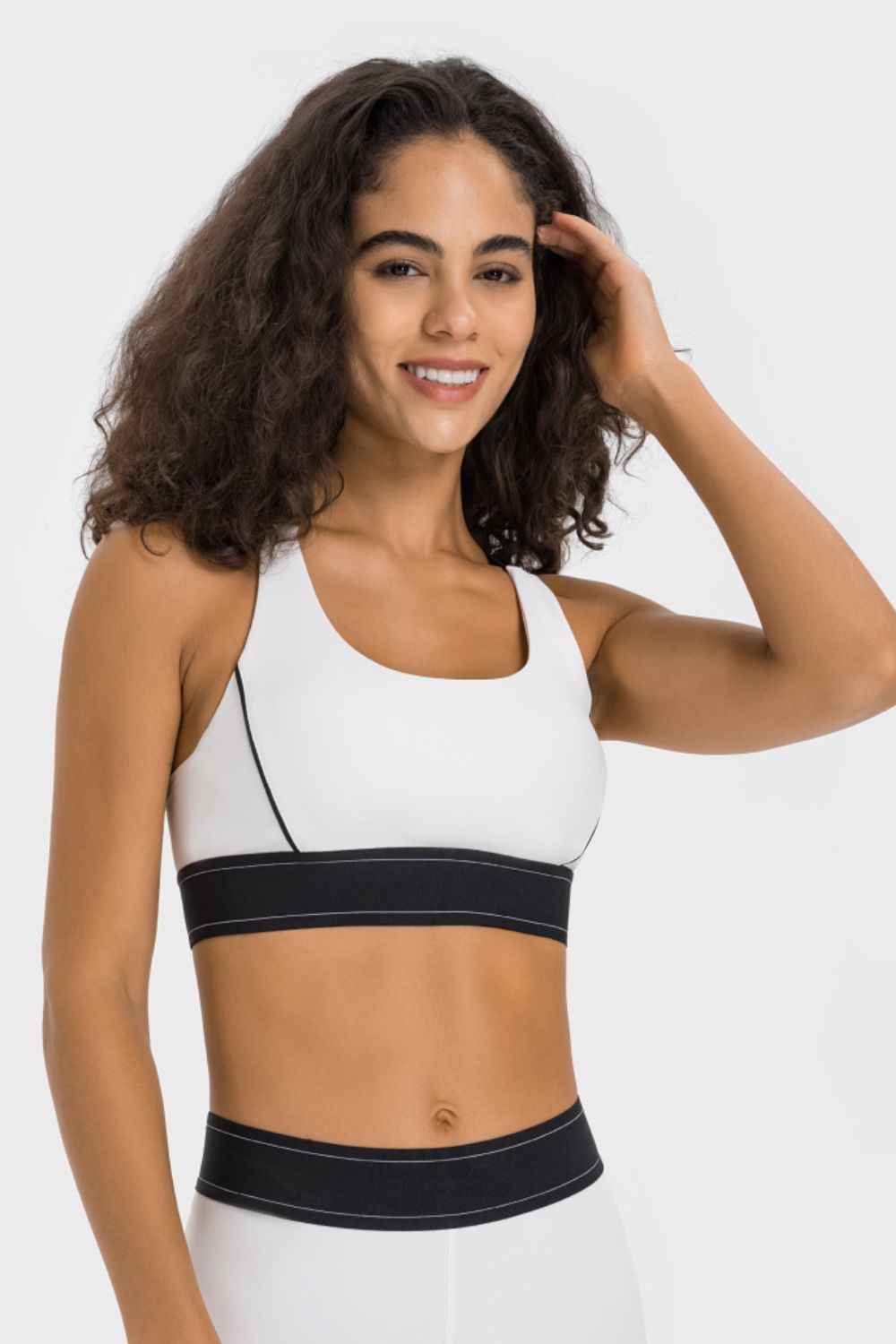 Contrast Sports Bra in Black - alternate view 4