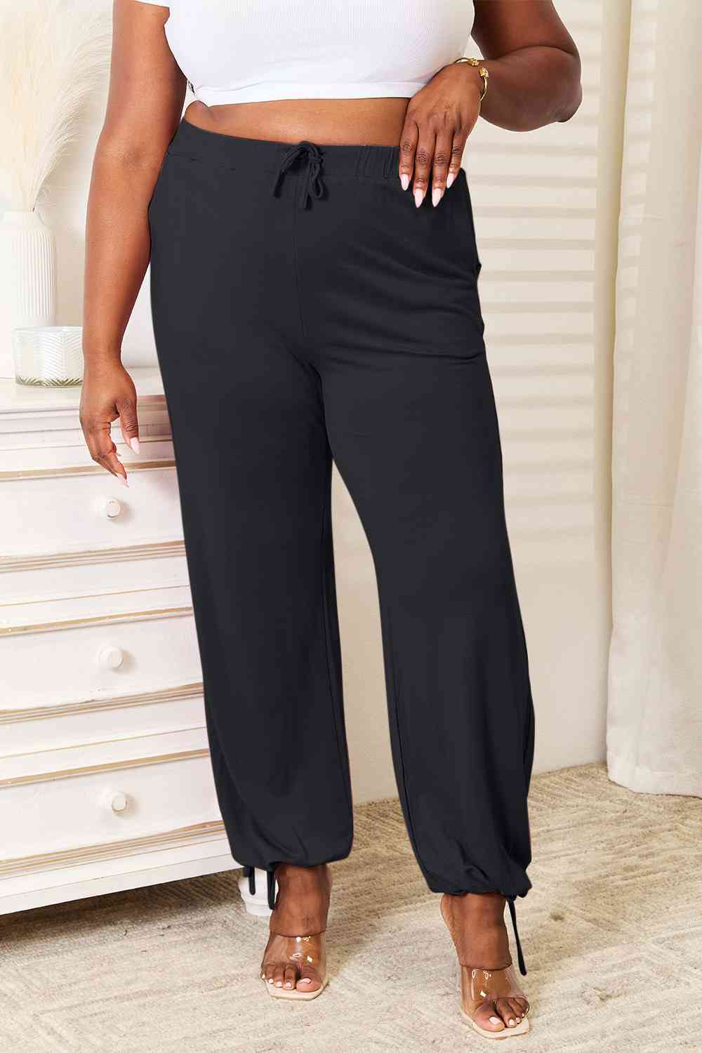 Basic Bae Full Size Soft Rayon Drawstring Waist Pants with Pockets in Teal - alternate view 9