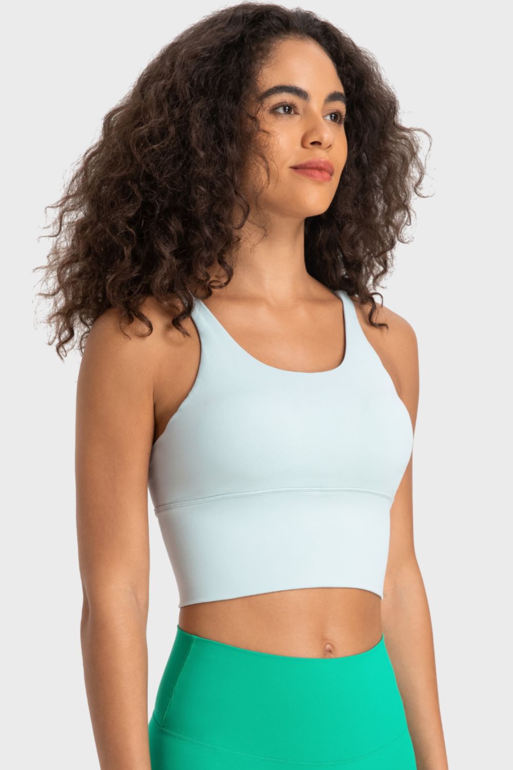 Crisscross Back Ladder Detail Sports Bra in Sherbet - alternate view 14