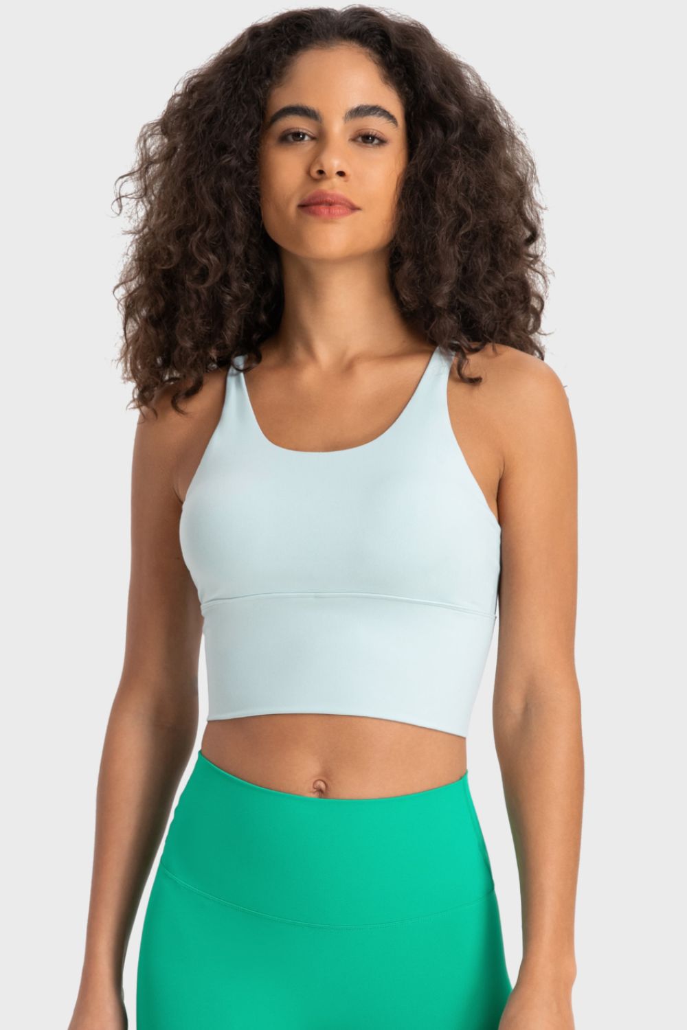 Crisscross Back Ladder Detail Sports Bra in Sherbet - alternate view 13