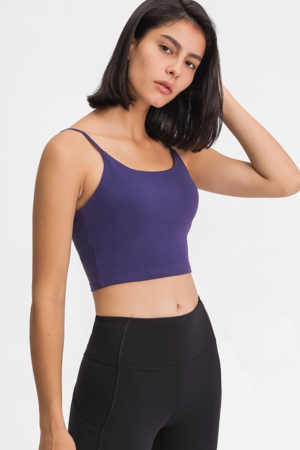 Feel Like Skin Scoop Neck Sports Cami in Black - alternate view 9