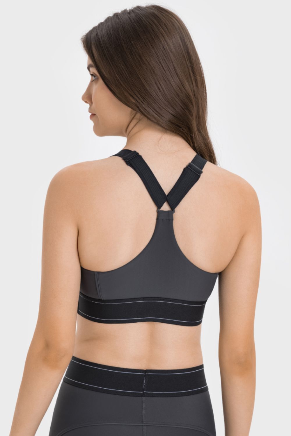Contrast Sports Bra in Black - alternate view 2