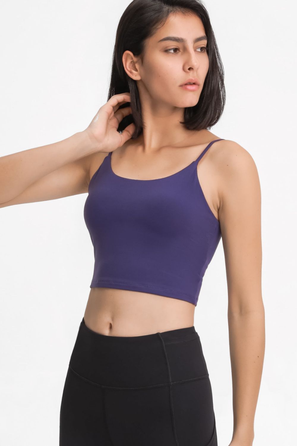 Feel Like Skin Scoop Neck Sports Cami in Black - alternate view 10