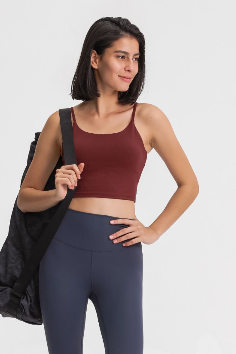 Feel Like Skin Scoop Neck Sports Cami in Black - alternate view 22
