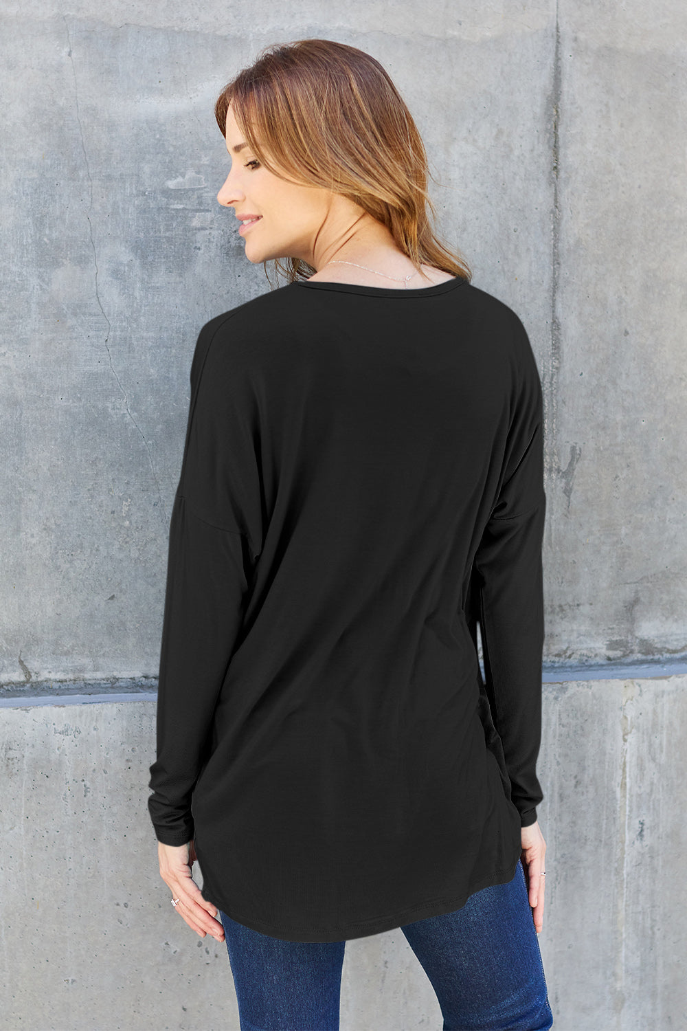 Basic Bae Full Size Round Neck Dropped Shoulder T-Shirt in Army Green - alternate view 19