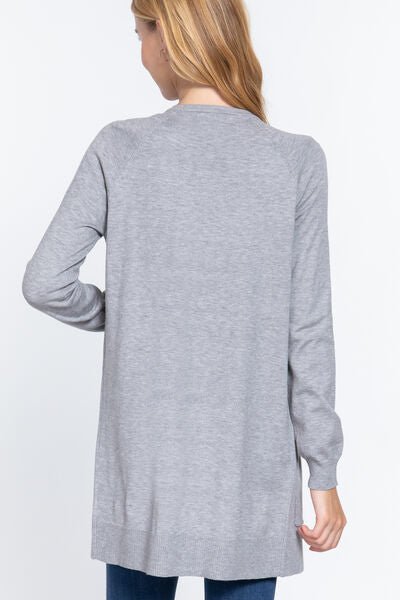 ACTIVE BASIC Open Front Long Sleeve Cardigan - SeaTown Outfitters