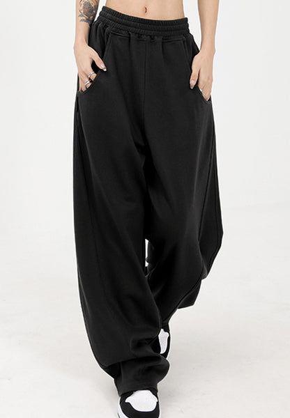 Elastic Waist Sweatpants with Pockets