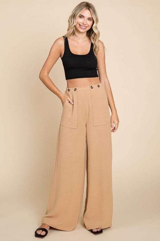 Culture Code Full Size High Waist Wide Leg Cargo Pants - SeaTown Outfitters