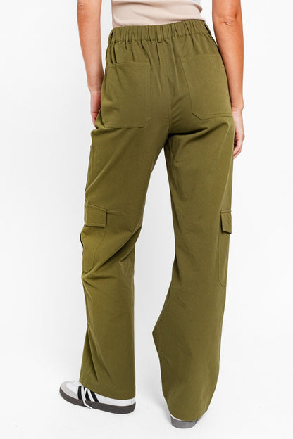 Tasha Apparel High Waisted Wide Leg Cargo Pants with Pockets