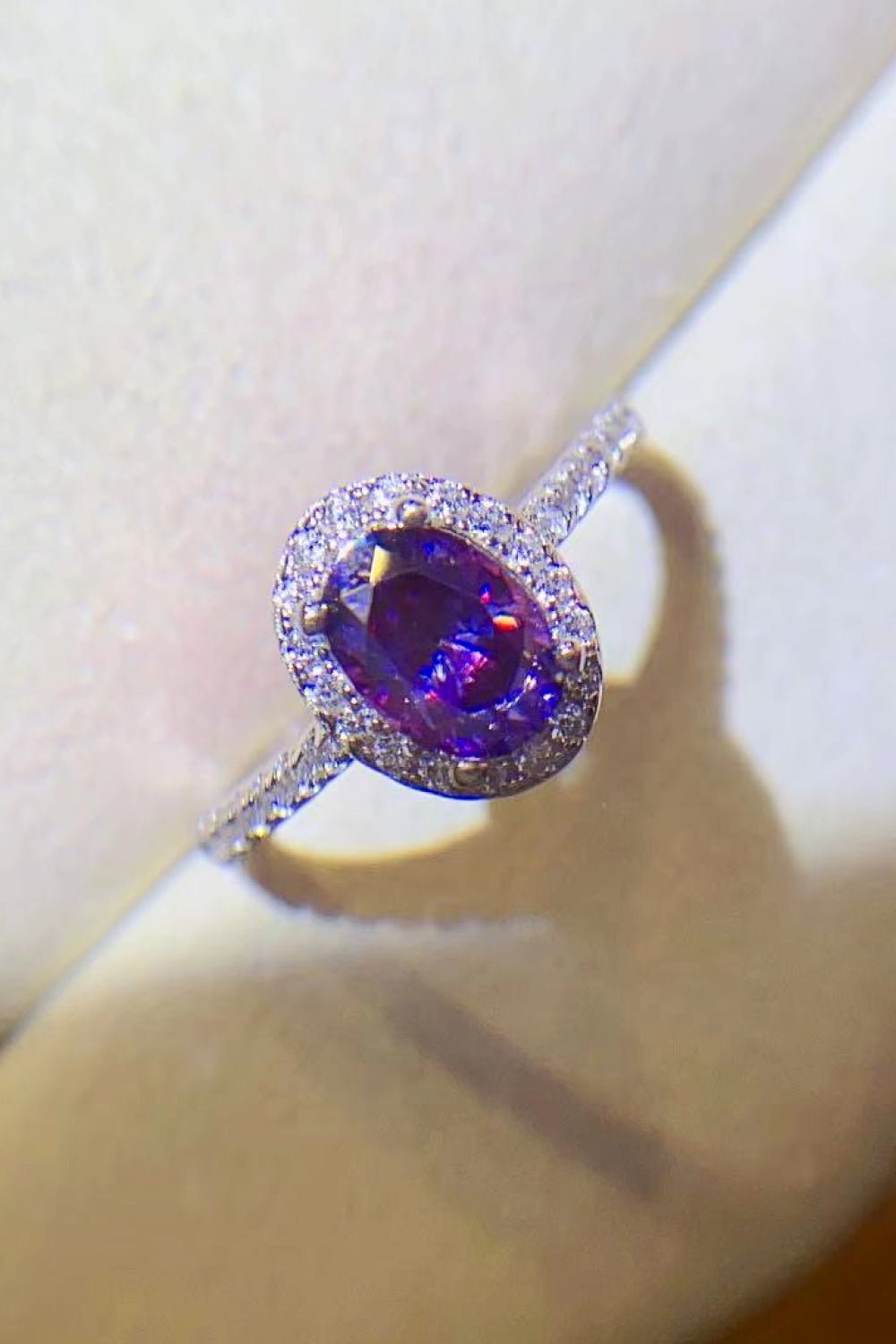 925 Sterling Silver 1 Carat Purple Moissanite Ring - SeaTown Outfitters