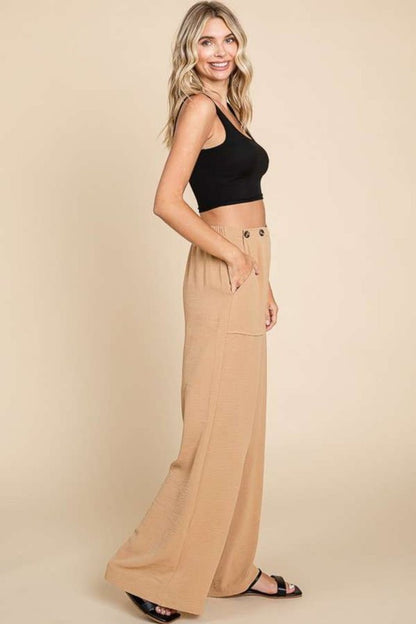 Culture Code Full Size High Waist Wide Leg Cargo Pants - SeaTown Outfitters