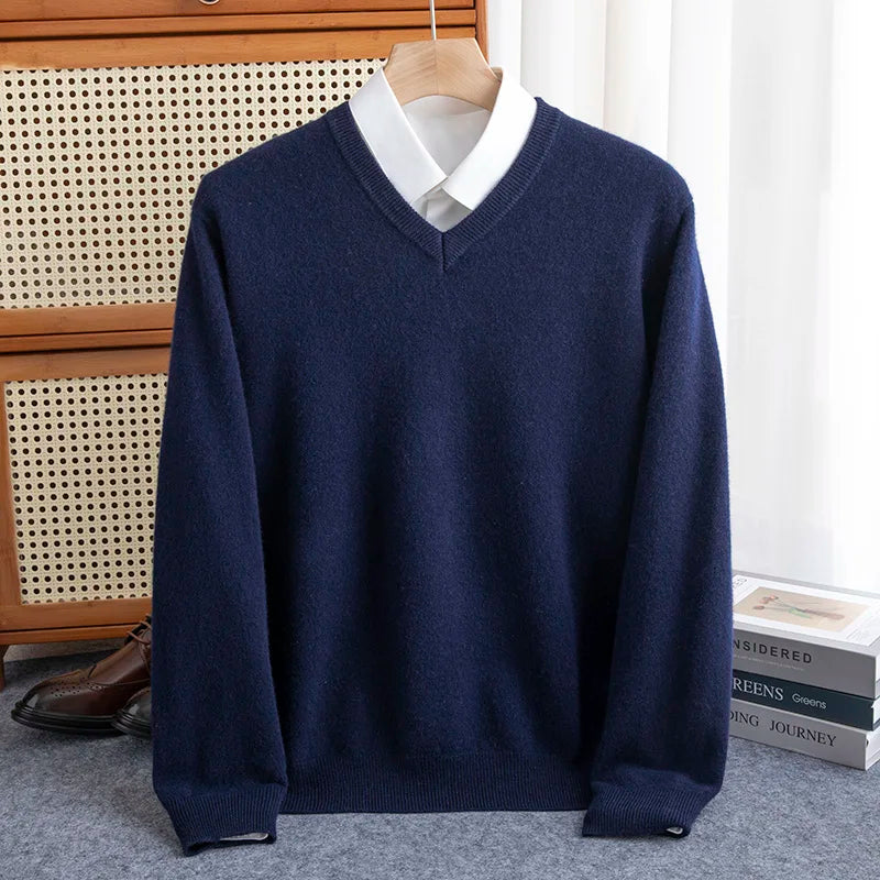 100% Merino Wool Sweater Long Sleeve Soft Knit