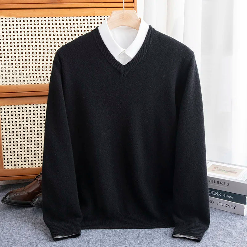 100% Merino Wool Sweater Long Sleeve Soft Knit