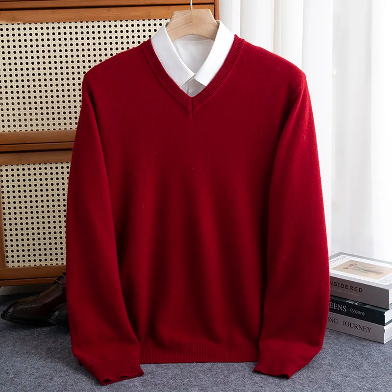 100% Merino Wool Sweater Long Sleeve Soft Knit