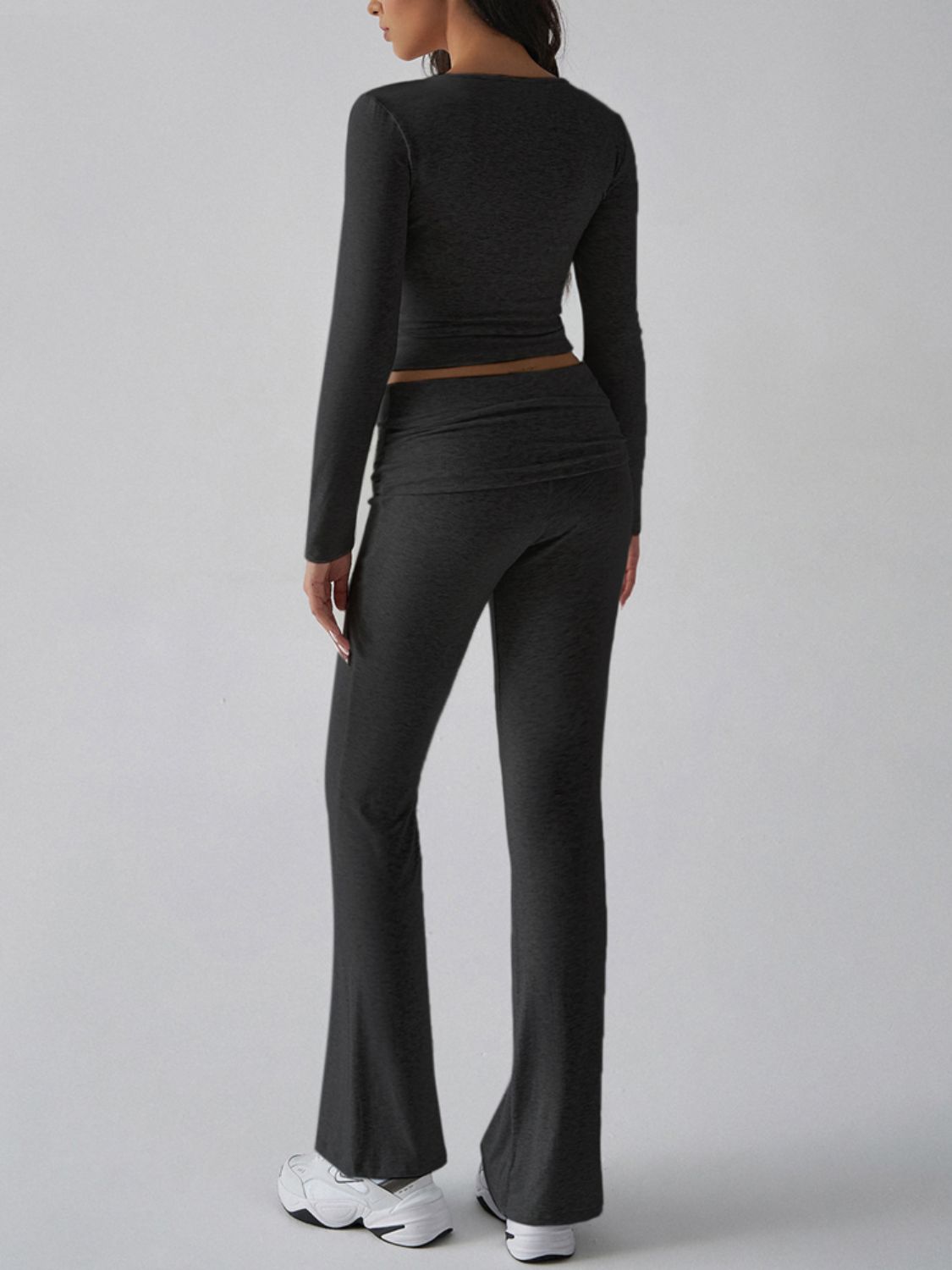 Devine Square Neck Long Sleeve Top and Pants Set