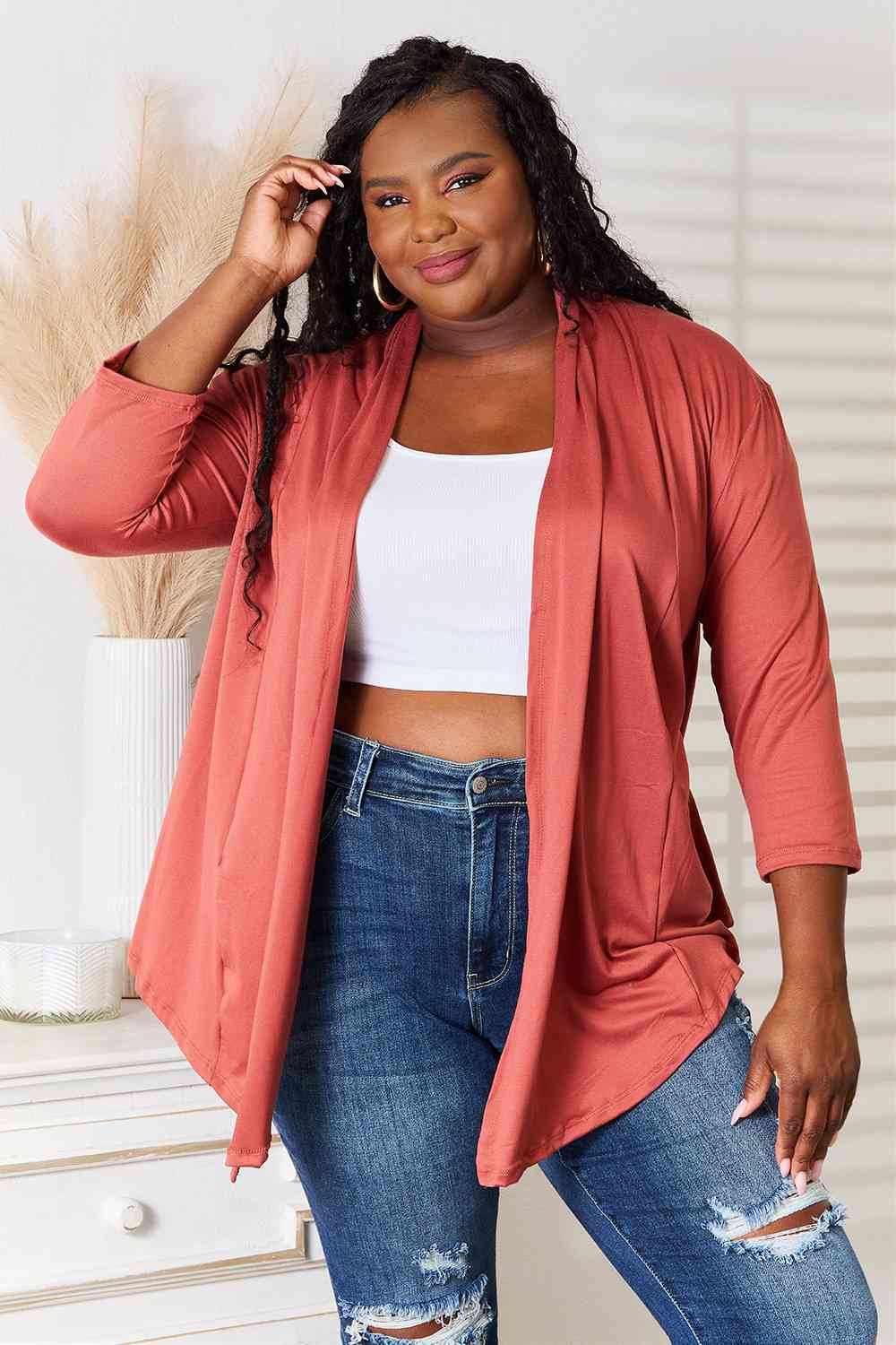 Culture Code Full Size Open Front Cardigan - SeaTown Outfitters