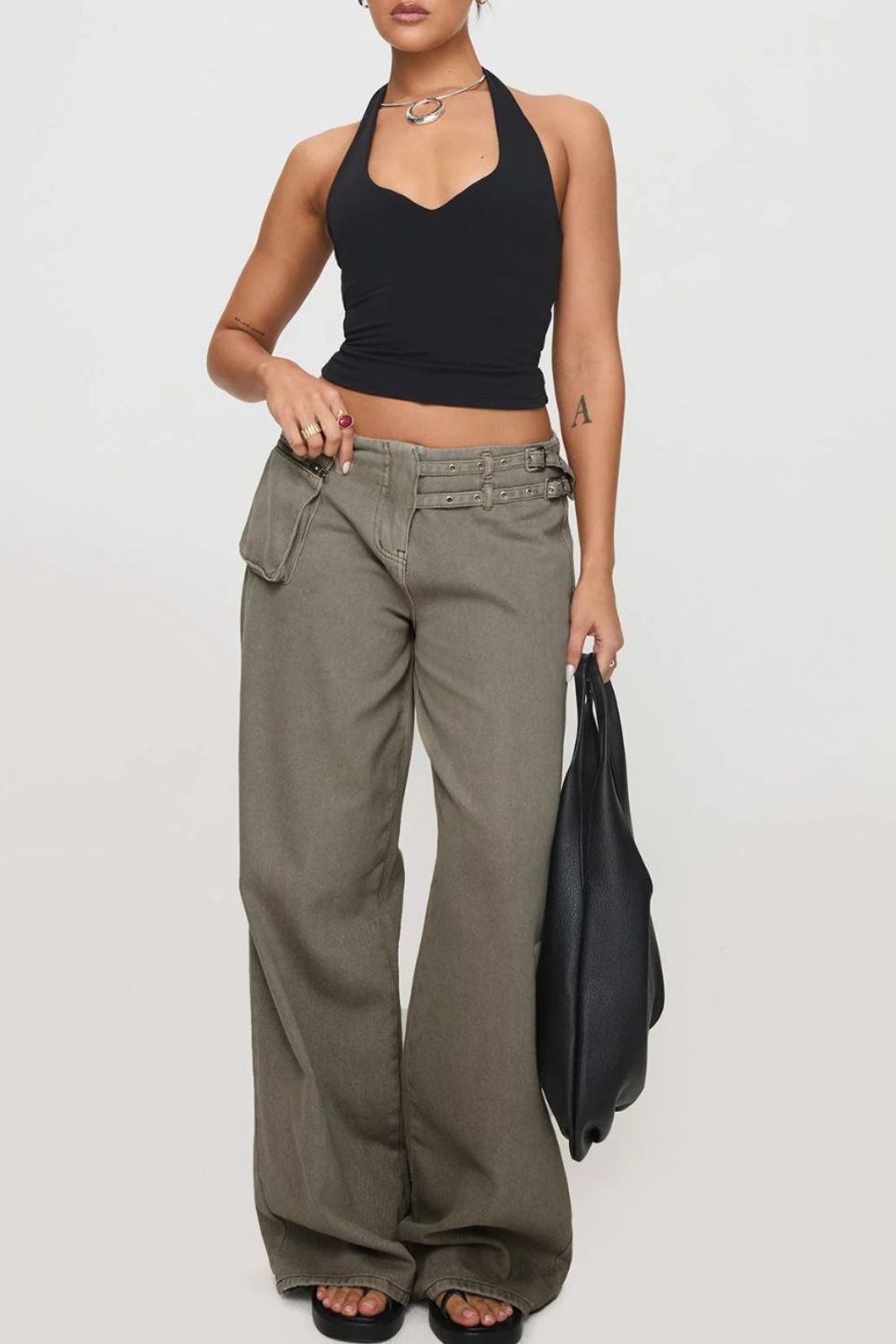 Wide Leg Jeans with Pockets