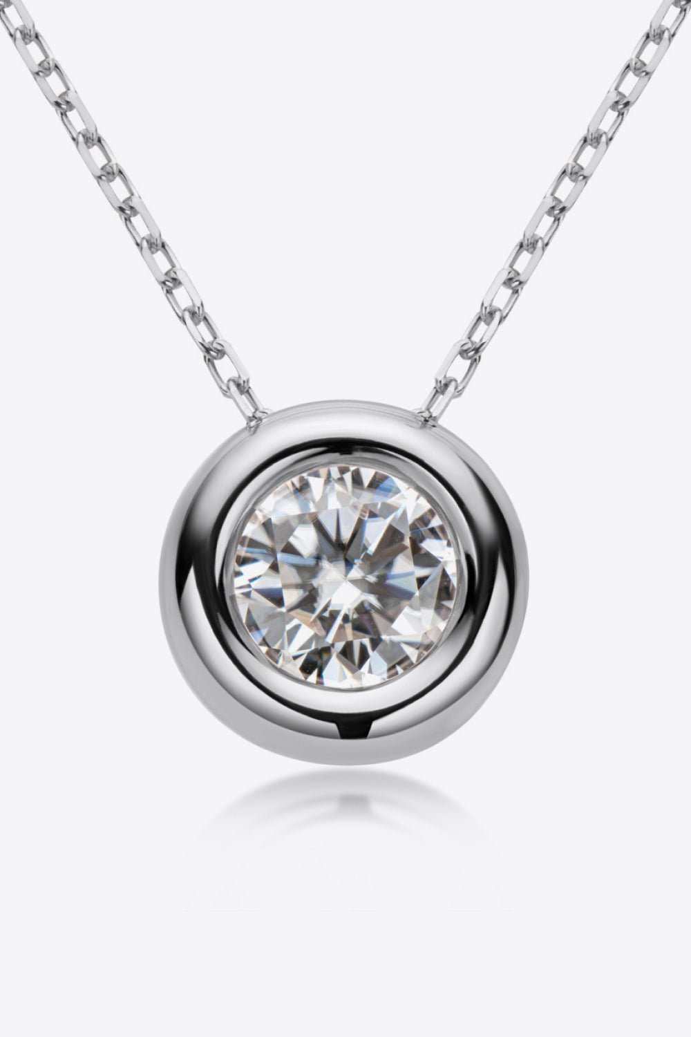 1 Carat Moissanite Pendant 925 Sterling Silver Necklace - SeaTown Outfitters