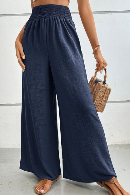 Wide Waistband Relax Fit Long Pants