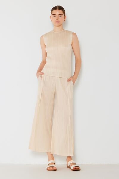 Marina West Swim Pleated Wide-Leg Pants with Side Pleat Detail