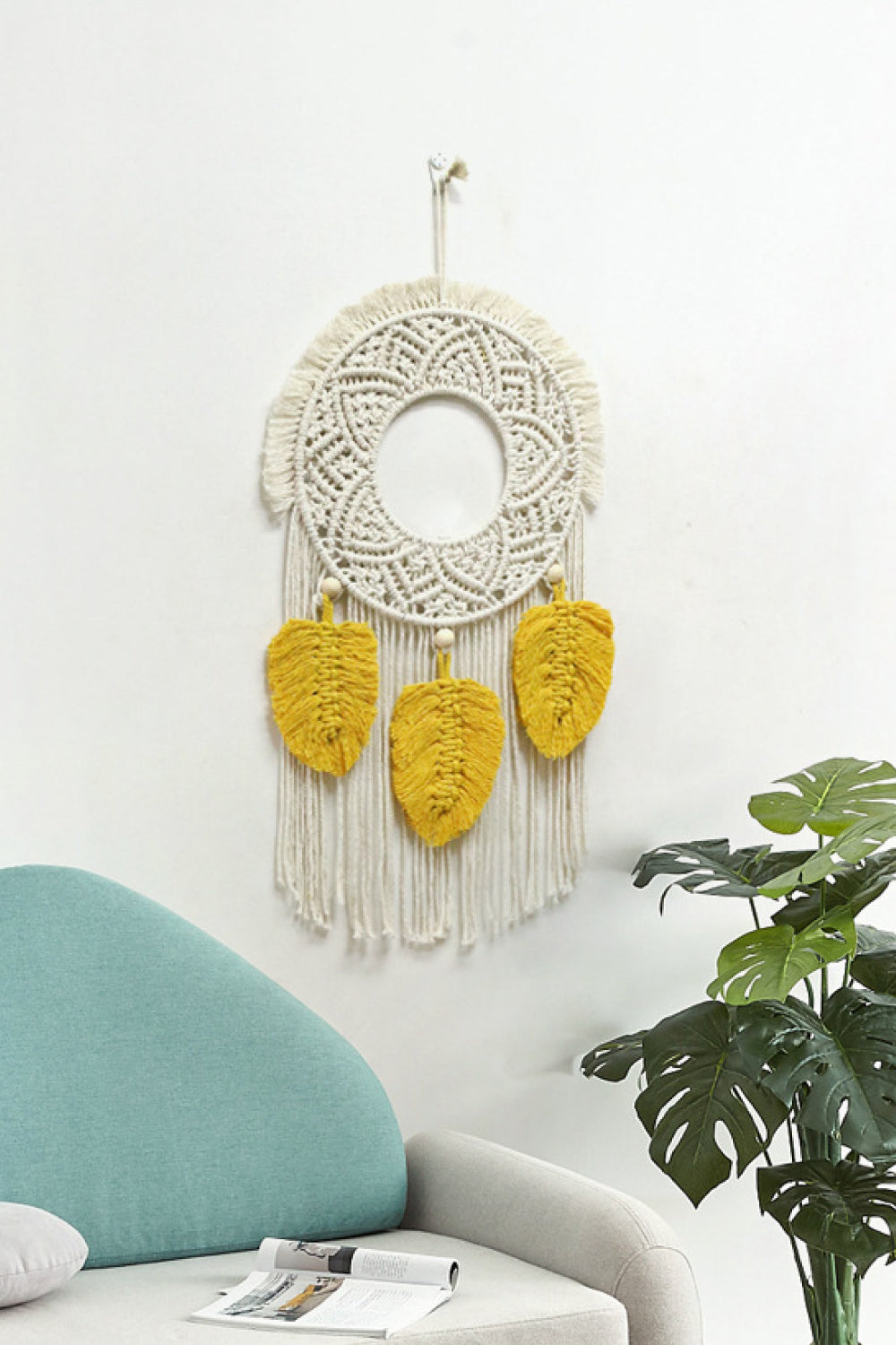 Hand-Woven Fringe Macrame Wall Hanging