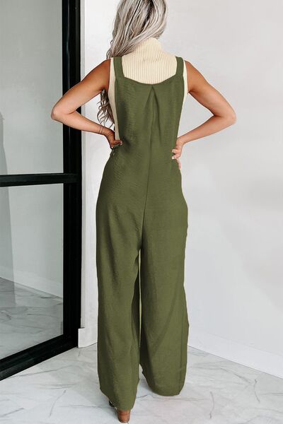 Square Neck Wide Strap Jumpsuit