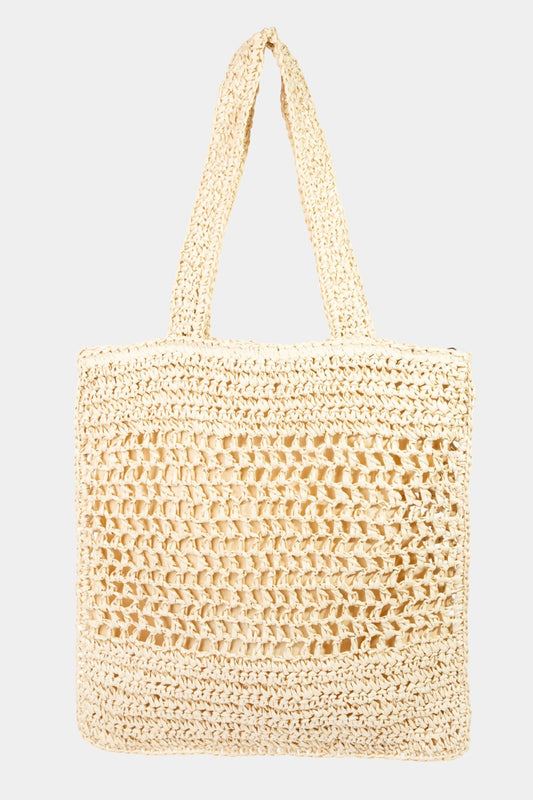 Fame Straw-Paper Crochet Tote Bag