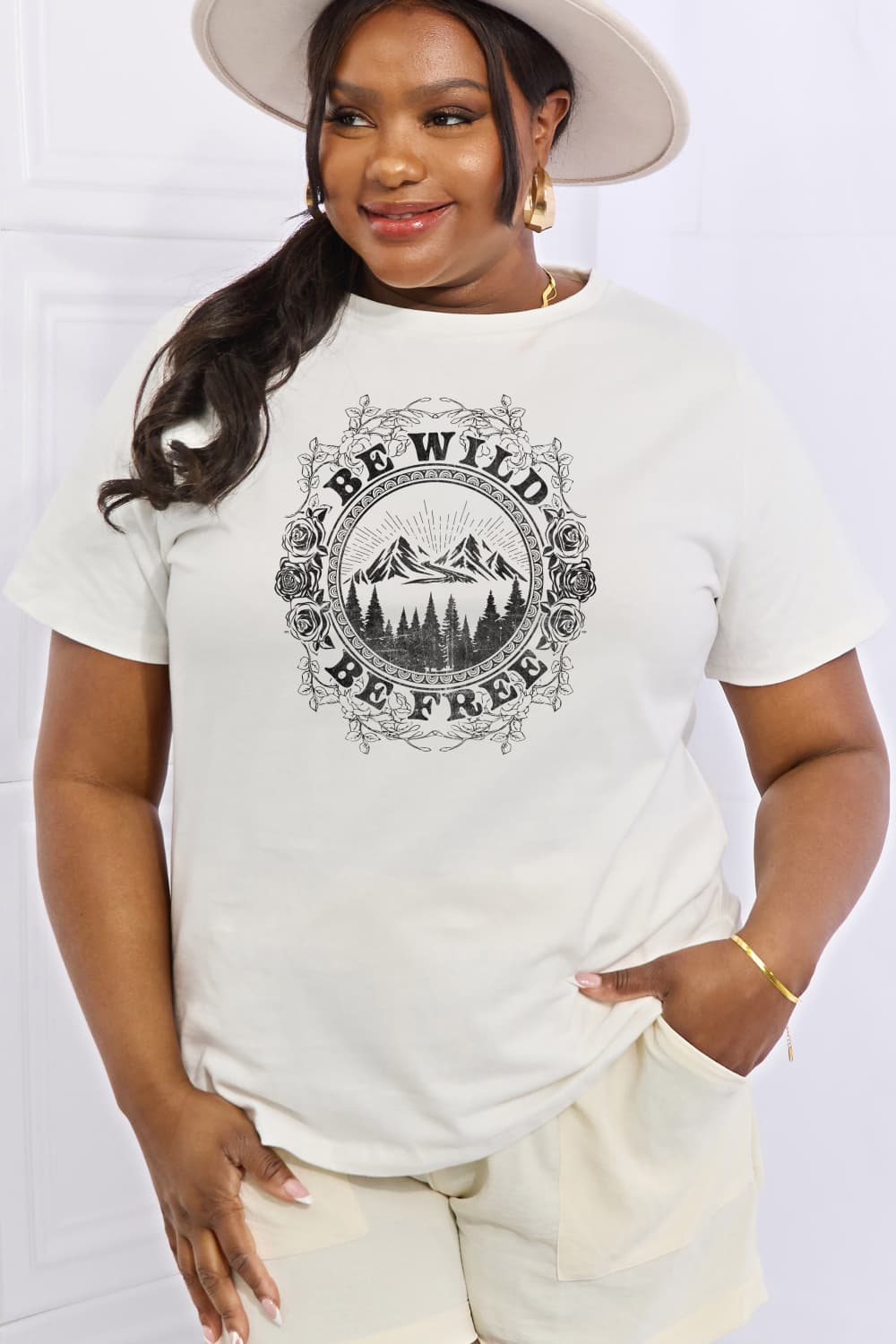 Simply Love Full Size BE WILD BE FREE Graphic Cotton T-Shirt