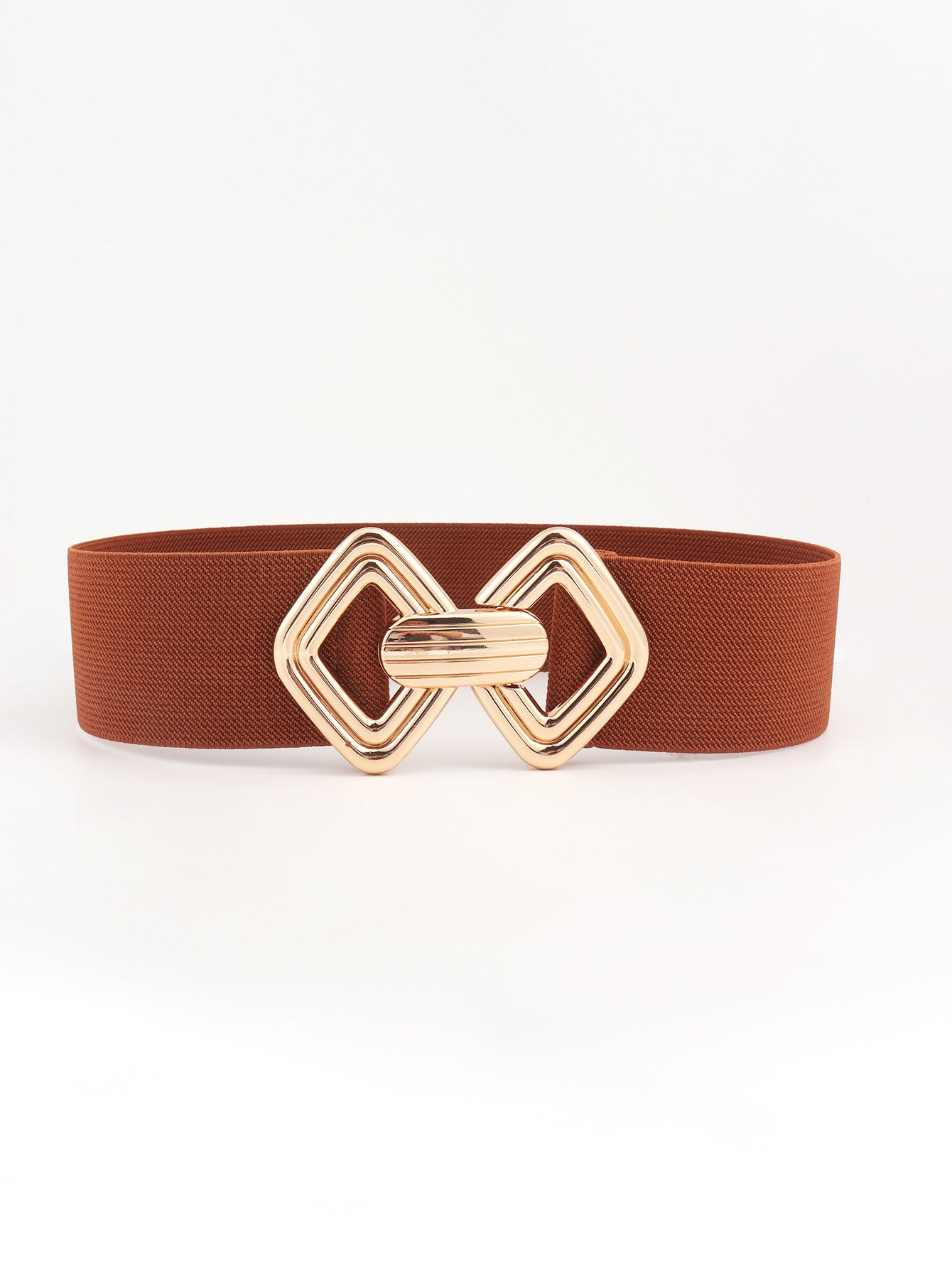 Geometric Buckle Elastic Wide Belt